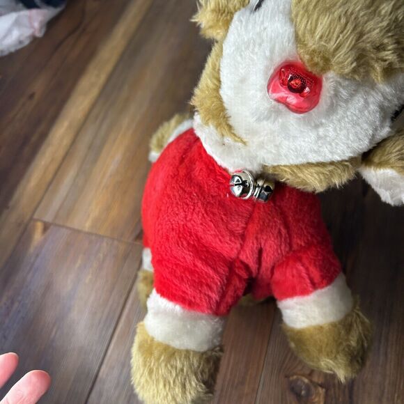 Vintage Christmas Rudolph the Red Nose Reindeer Emson Lights Up Reindeer Plush - Picture 9 of 11